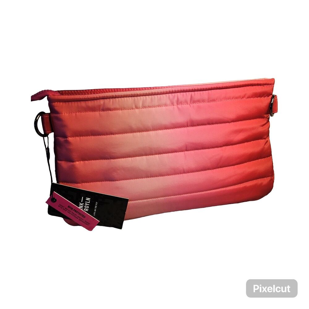 Think Royln Bank Street XL Crossbody w/ Pouch Bundle Fuchsia Ombre NWT - Picture 5 of 11